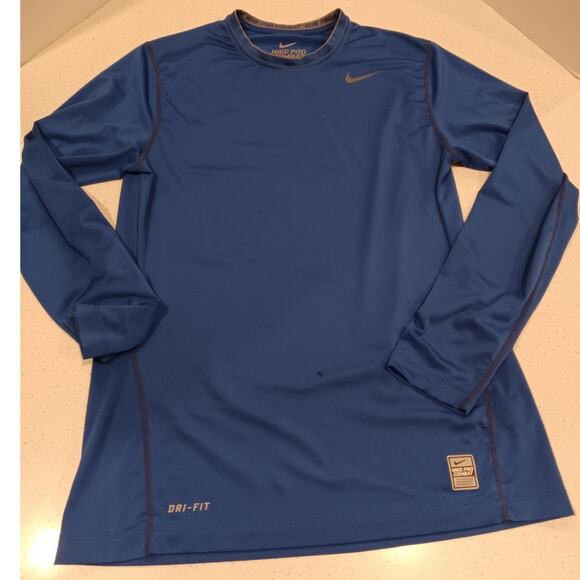 Nike PRO Combat Men's Activewear Dri-Fit Blue Size M - Picture 1 of 6